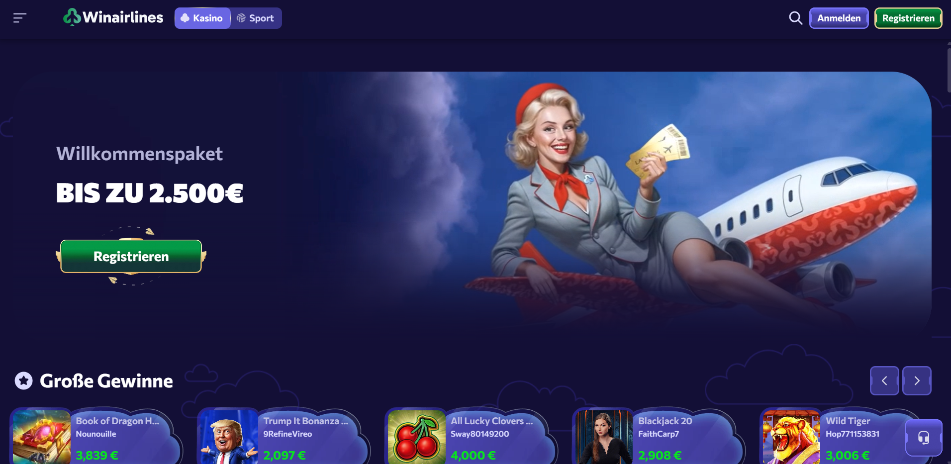 WinAirlines beim Echtgeld-Test: Kasse und Spielangebot im Überblick